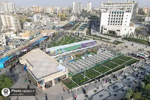 عکس های هوایی از مواکب خدمت رسان به زائرین حرم مطهر رضوی