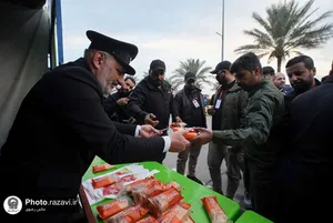 موکب آستان قدس رضوی در فرودگاه بغداد