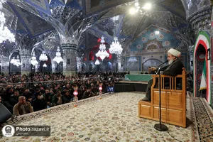 وداع زائران حرم رضوی با 5 شهید مدافع حرم در شام شهادت حضرت موسی بن جعفر علیه السلام