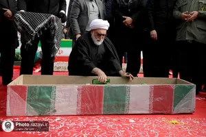 مراسم تشییع و تدفین پیکر شهید گمنام در زائرشهر رضوی -2