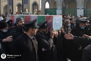 تشییع پیکر شهید شاهد شجاعی&zwnj;پور در حرم مطهر رضوی