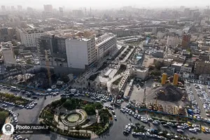 عکس های هوایی از مواکب خدمت رسان به زائرین حرم مطهر رضوی
