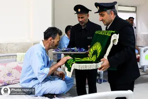 حضور خدام حرم مطهر رضوی در آسایشگاه جانبازان امام خمینی