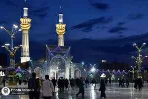بارش باران بهاری در حرم مطهر رضوی
