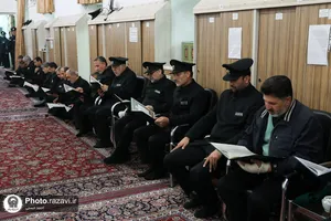 مجلس گرامیداشت شهدای سانحه هوایی رئیس جمهور از سوی دربانان حرم مطهر رضوی