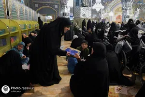 خدمت&zwnj;رسانی خدمه خواهر بارگاه منور رضوی در شب&zwnj;های قدر