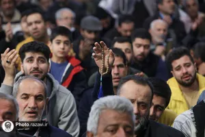 وداع با پیکر شهید سیدداوود بی&zwnj;طرف در حرم مطهر رضوی