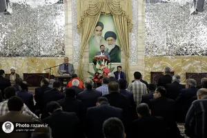 مراسم روز ولادت پیامبر اکرم(ص) و امام صادق(ع) در حرم مطهر رضوی