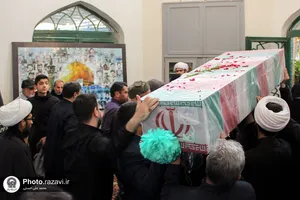 تشییع پیکر شهید گمنام در محفل اشک
