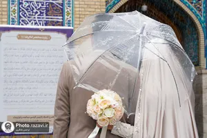 بارش برف در حرم مطهر رضوی