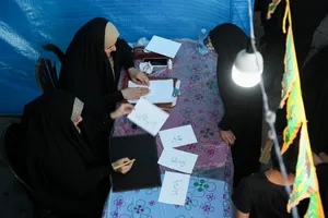 موکب خادمیاران رضوی کرمان در راهپیمایی کیلومتری غدیر/ گزارش تصویری