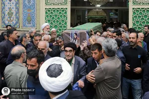 مراسم تشییع پیکر حاج سیدجعفر ماهرخسار در حرم مطهر رضوی