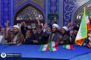 تشرف روحانیون نيروی زمینی سپاه پاسداران انقلاب اسلامی به حرم مطهر رضوی
