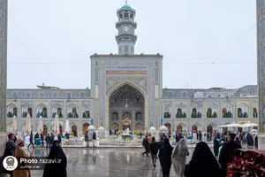 بارش باران پاییزی در حرم مطهر رضوی