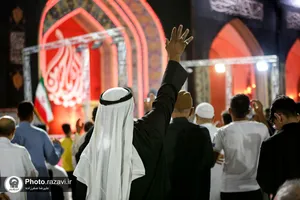 مراسم عزاداری زائران عرب زبان در حرم مطهر رضوی