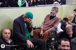 وداع با پیکر شهدای دفاع مقدس و مدافع امنیت در حرم مطهر رضوی
