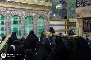 غبارروبی ضریح مطهر حضرت رضا علیه&zwnj;السلام در آستانه دهه کرامت