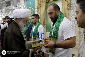 دیدار اعضای تیم ملی کشتی آزاد بزرگسالان ایران با تولیت آستان قدس رضوی
