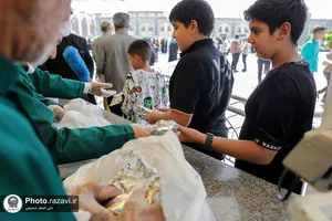 پذیرایی از زائران بارگاه منور رضوی توسط هیئت حضرت نرجس(س) عراق-2