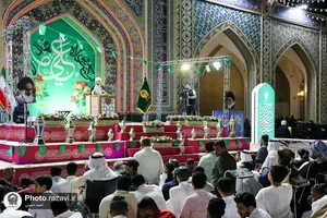 سخنرانی رهبر شیعیان بحرین در حرم مطهر رضوی