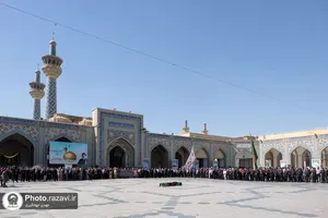 تشییع پیکر حاج سید رضا موید خراسانی در حرم مطهر رضوی