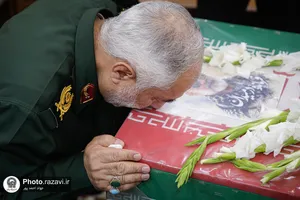 وداع با پیکر فرمانده قرارگاه عملیاتی سجاد سراوان در حرم مطهر رضوی