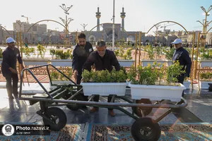 آماده سازی جایگاه مراسم خطبه &zwnj;خوانی شب عاشورا