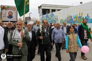 تشرف کاروان پیاده استان البرز به حرم مطهر رضوی