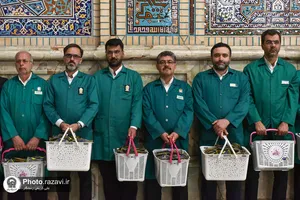 توزیع 8هزار گل متبرک حرم مطهر رضوی