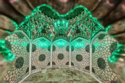 عکس با کیفیت : پنجره زیارت رواق حضرت معصومه سلام الله علیها حرم مطهر رضوی