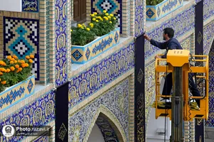 سیاه&zwnj;پوشی حرم مطهر رضوی در آستانه ماه محرم