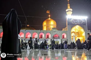 بارش باران تابستانی در حرم مطهر رضوی