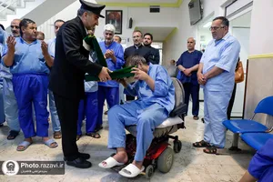 حضور خدام حرم مطهر رضوی در آسایشگاه جانبازان امام خمینی