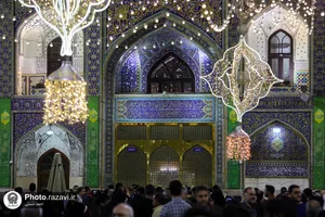 حال و هوای حرم مطهر رضوی در شب میلاد حضرت معصومه سلام الله علیها
