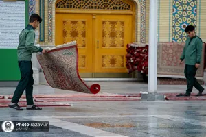 مراسم افطاری طرح ضیافت اکرام رضوی در باب الهادی علیه&zwnj;السلام