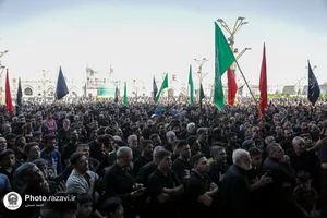 اجتماع بزرگ عزاداران نبوی در صحن پیامبر اعظم(ص) حرم مطهر رضوی