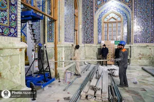 اصلاح ورودی کفشداری شماره 9 حرم مطهر رضوی به منظور تسهیل در تردد زائران