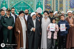 تشییع پیکر شهید مهدی خموشی در حرم مطهر رضوی