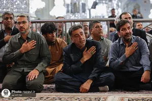 وداع با پیکر فرمانده قرارگاه عملیاتی سجاد سراوان در حرم مطهر رضوی