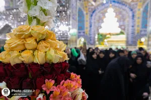 گل آرایی ضریح مطهر امام رضا علیه&zwnj;السلام