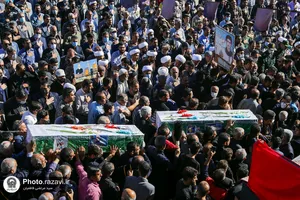 مراسم تشییع پیکر شهدای حادثه تروریستی حرم احمد بن موسی شیراز