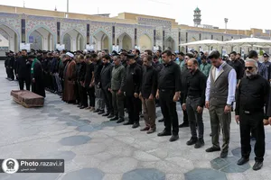 تشییع پیکر پاکبان مشهدی در حرم مطهر رضوی