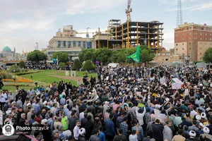 تشییع پیکر شهید غیرت &laquo;حمیدرضا الداغی&raquo; در حرم مطهر رضوی
