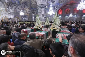 وداع با پیکرهای مطهر 12 شهید گمنام دفاع مقدس در مشهد