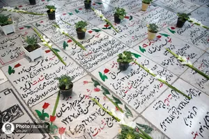 غبارروبی مزار شهدای مدفون در حرم مطهر رضوی