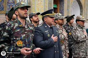 تشرف پرسنل پدافند هوایی شمال شرق به حرم مطهر رضوی