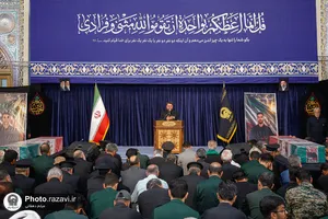 وداع با پیکر شهدای مدافع امنیت در حرم مطهر رضوی