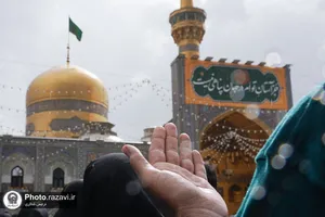 بارش باران بهاری در حرم مطهر رضوی