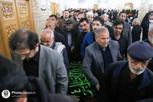 تشییع پیکر محمود فرشیدی در حرم مطهر رضوی