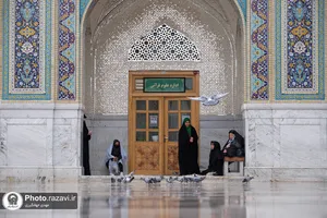 بارش باران پاییزی در حرم مطهر رضوی